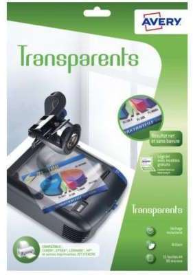 Papier créatif Avery 15 Transparents 90 microns je
