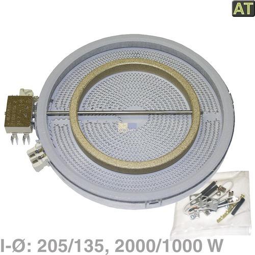 Foyer radiant Ø210/135 mm 2000/1000 W 230 V (foyer