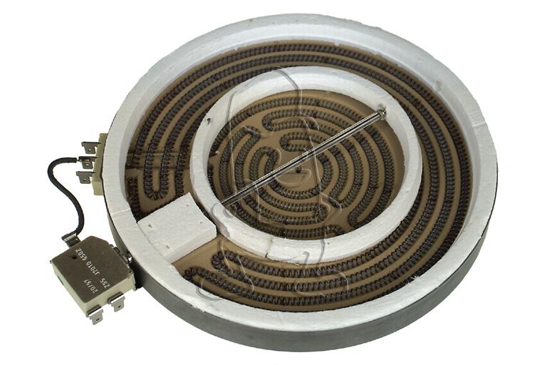 Plaque ceramique 2100w(700)d220/230v 2 circuits Cu