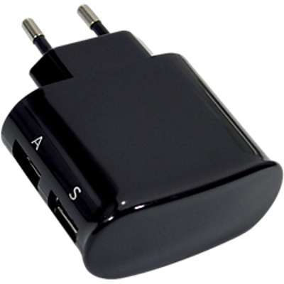 Chargeur secteur double USB OMENEX 731111 Noir Chargeur secteur double USB