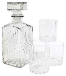 Coffret carafe à whisky en verre avec 4 verres Coffret carafe à whisky en