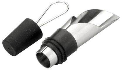 Bec verseur et bouchon pour bouteille de vin - Inox Bec verseur et bouchon pour