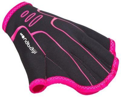NABAIJI - Gants palmés aquagym noir rose