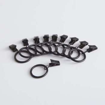 Anneaux avec pinces ONEGA pour rideau (lot de 10)