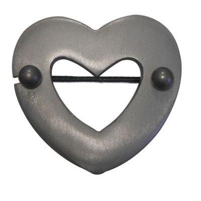 Embrasse Broche Métal Coeur Et élastique - V Créat