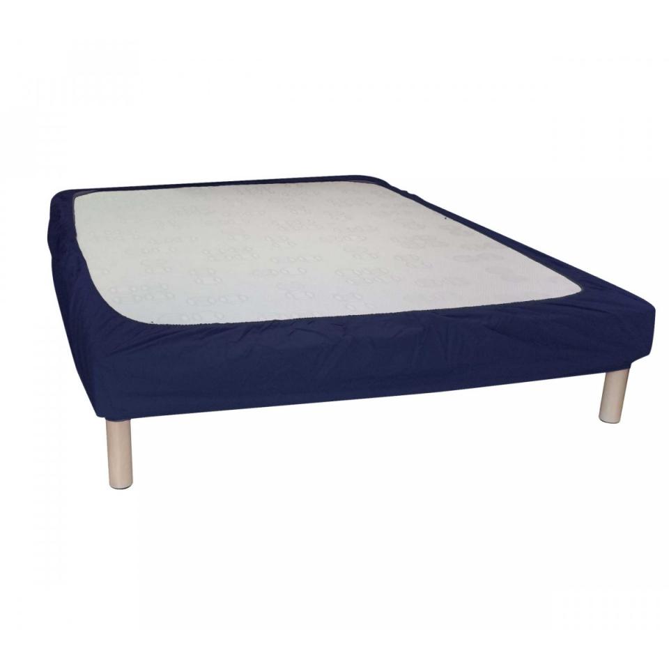 Cache Sommier Bleu Marine à Bande Enveloppante 120