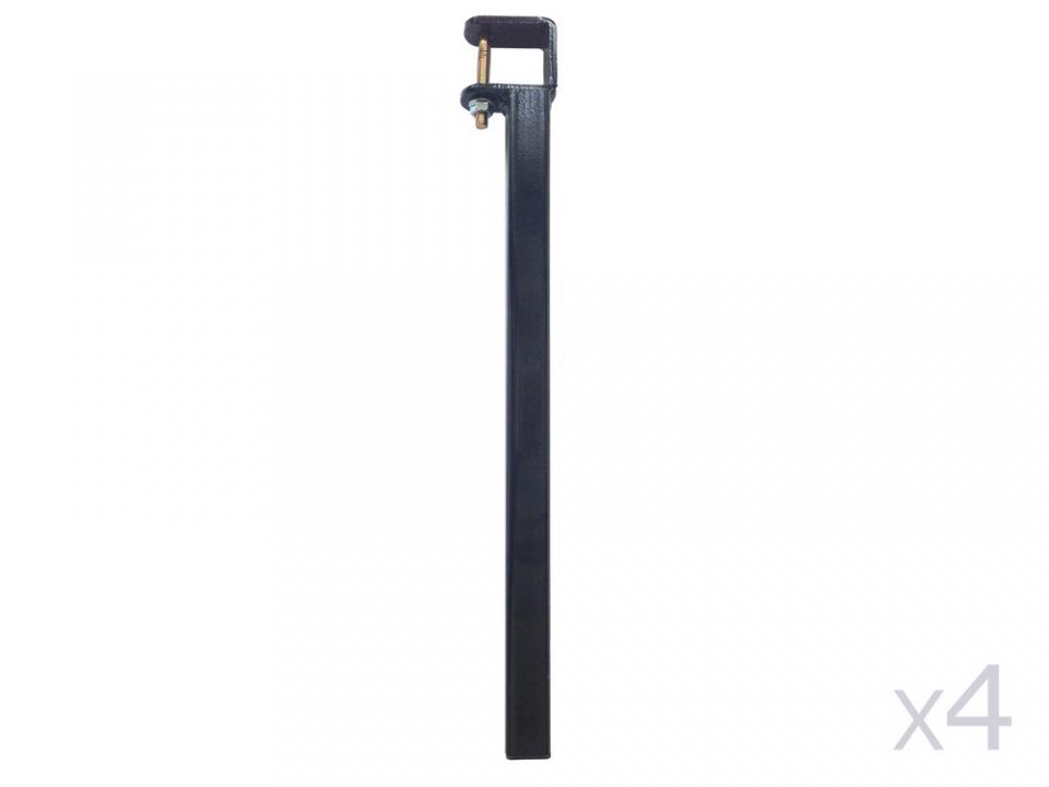 Jeu de 4 pieds métal pour cadre à lattes H.30cm EC