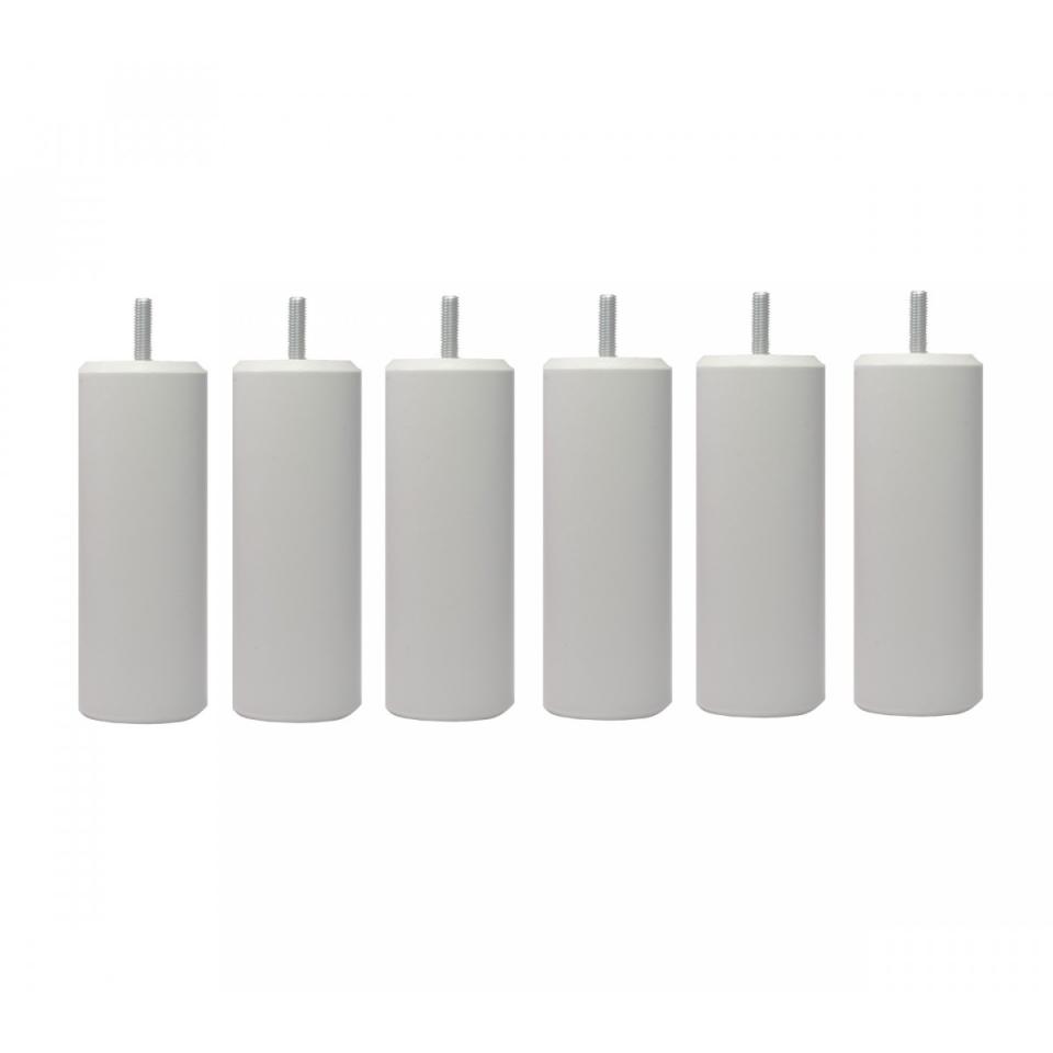 6 Pieds Cylindriques Blanc 15 cm - Someo