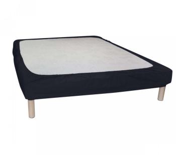 Cache Sommier Noir à Bande Enveloppante 120x190 -