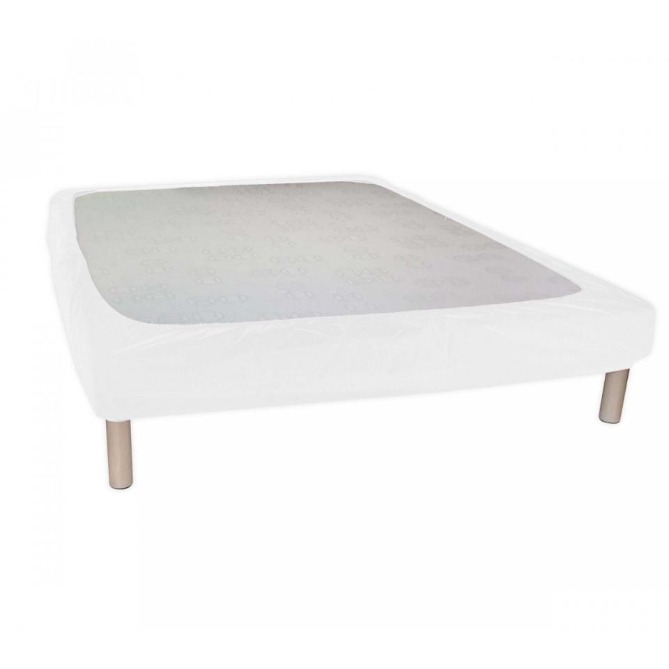 Cache Sommier Blanc à Bande Enveloppante 120x190 -