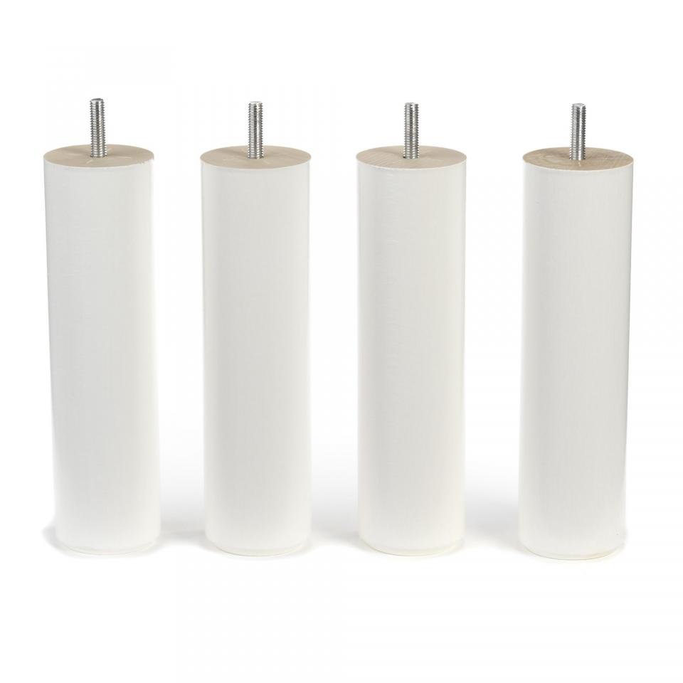 Cylindre Pieds de sommier blancs H30cm (jeu de 4)