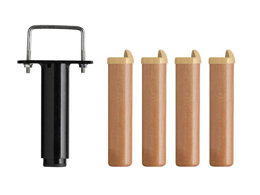 Jeu de 4 pieds en hêtre vernis naturel + 1 pied mé