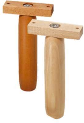 Pieds de lit cylindriques bois clair pour cadre mé