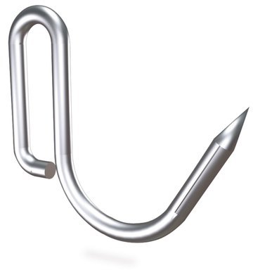 Crochet inox de boucher a tige avec rebord (10 piè
