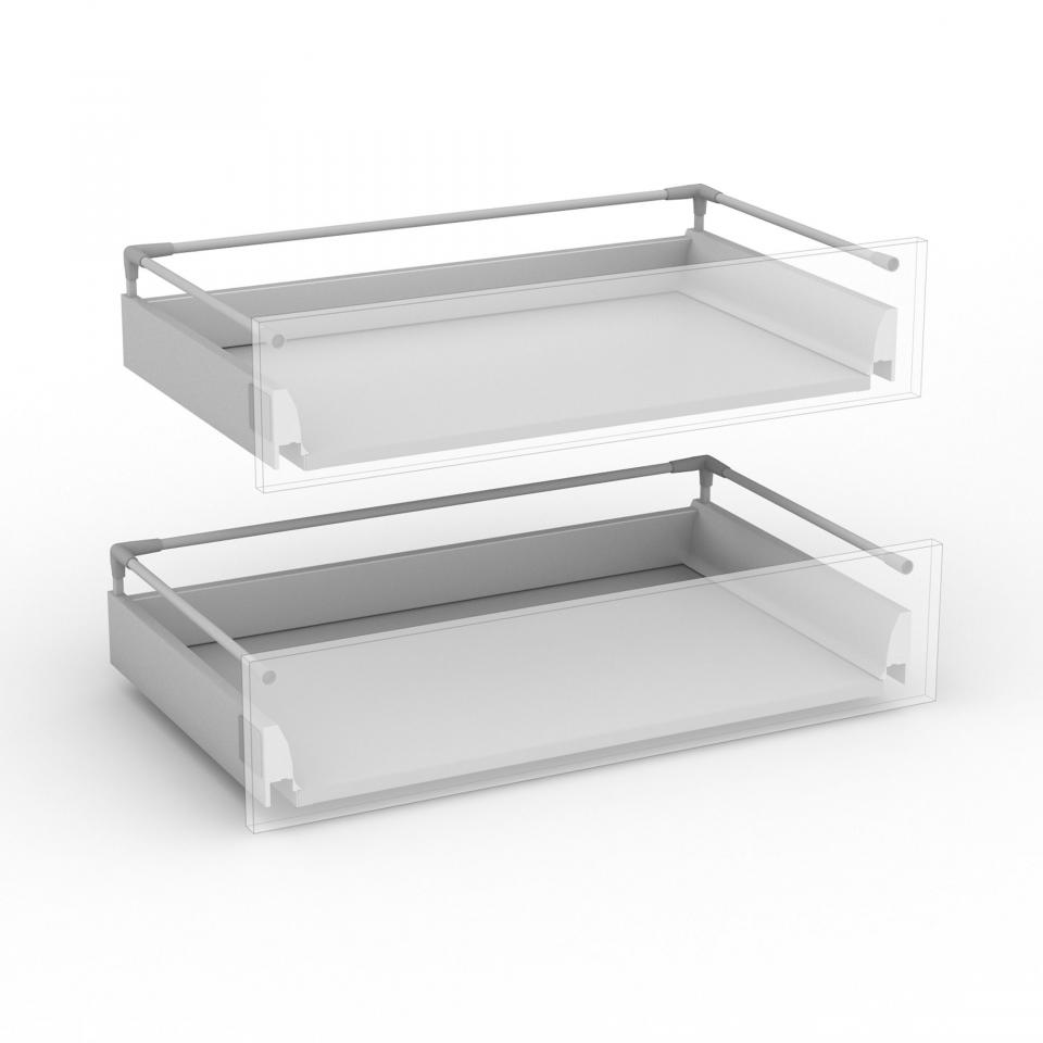 Lot de 2 tiroirs casseroliers pour meuble de cuisi