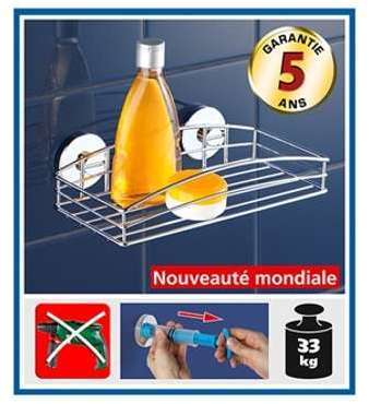 Etagère murale en acier chromé Vacuum Loc Etagère murale en acier chromé
