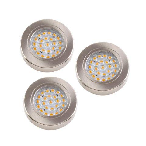 Kit 2 spots LED extra-plats - blanc chaud - inox b