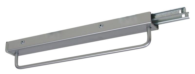 Porte-cintres coulissant - acier et pvc gris argen