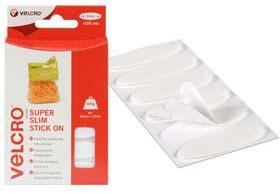 Pastilles Velcro ovales et fines - blanc - 35 x 12