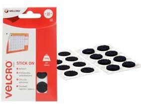 Pastilles Velcro rondes - noir - Ø 16 mm (x16)