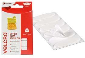Pastilles Velcro ovales et fines - blanc - 35 x 12