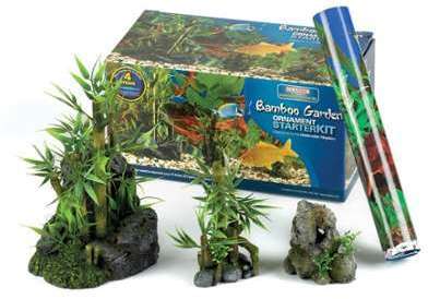 Kit démarrage aquarium déco Bambou 4 décors Kit démarrage aquarium déco