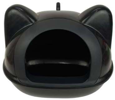 Maison de Toilette Tête de Chat 52 x 40 x 36 cm Noir Maison de Toilette Tête de