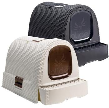 Maison de toilette pour chat CURVER Couleur : Anth