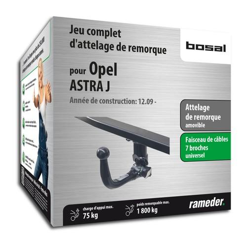 OPEL ASTRA J attelage Bosal Amovible faisceau 7 broches OPEL ASTRA J attelage Bosal