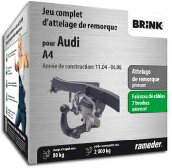 AUDI A4 attelage Brink escamotable faisceau 7 broches AUDI A4 attelage Brink escamotable