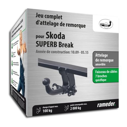 SKODA SUPERB II Break attelage AUTO-HAK Amovible +