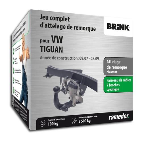 VW TIGUAN attelage Brink escamotable + faisceau 7
