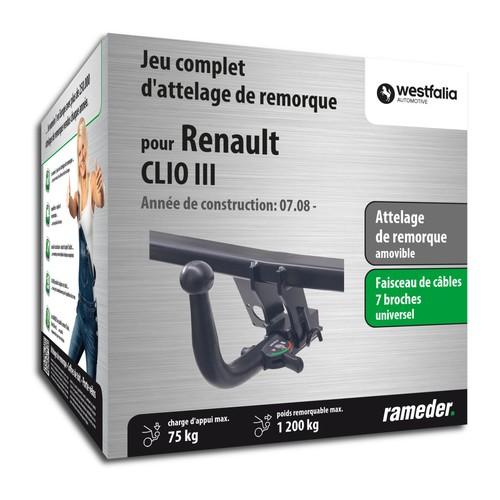 RENAULT CLIO III attelage Westfalia Amovible + fai