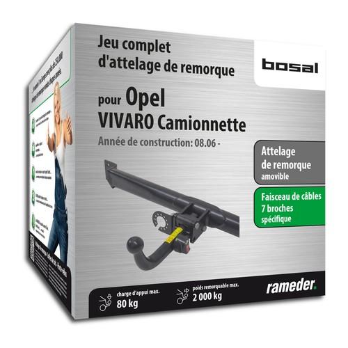 OPEL VIVARO Fourgon attelage Bosal Amovible + fais