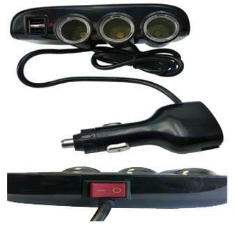 Triple prise allume cigare avec 2 port USB COMUTEC