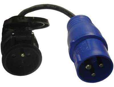 Adaptateur Caravane femelle 16A 2P+T en mâle CARA