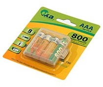 Piles AAA rechargeables NiMH 800 MAh - Pack de 4 -