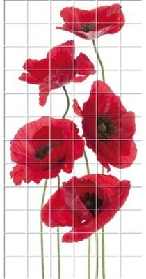 Stickers carrelage coquelicot