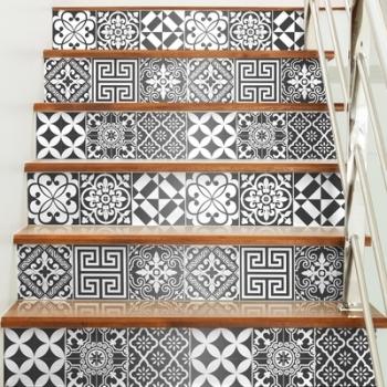60 Stickers carrelages traditionnels nuance de gri