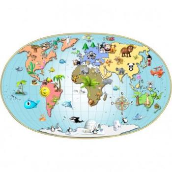 Stickers effet 3D- Carte du monde