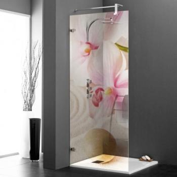 Stickers Paroi de douche semi translucide orchidée