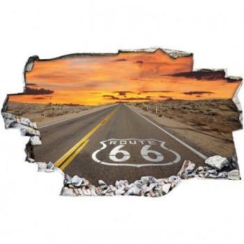 Stickers Trompe loeil 3D - Route 66 2
