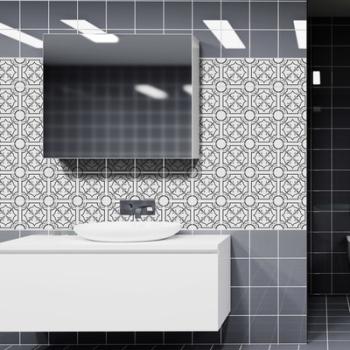 60 Stickers carrelages nuance de gris
