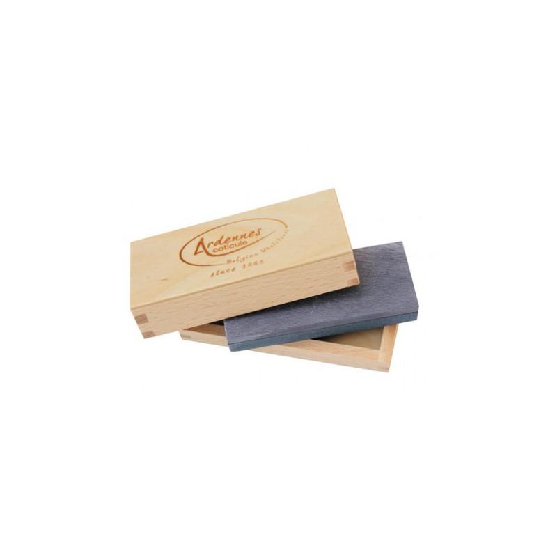 Pierre à aiguiser Blue Belge dans son coffret bo