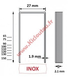 Agrafes BS 75 mm inox A2 - Boite de 1500 pour panneau Agrafes BS 75 mm inox A2 -