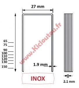 Agrafes BS 150 mm inox A2 - Boite de 1000 pour panneau Agrafes BS 150 mm inox A2