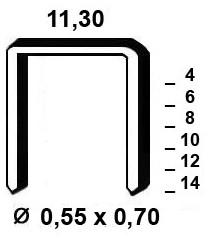 Agrafes type 53 - 8mm Galva - Boite de 5000 Agrafes type 53 - 8mm Galva