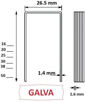 Agrafes W5562 - 22mm Galva - Boite de 10000 Agrafes W5562 - 22mm Galva