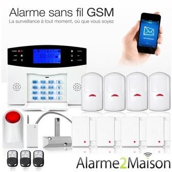 Alarme Maison Sans fil GSM 4-5 Pièces Sirène extérieur Alarme Maison Sans fil GSM