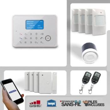 Alarme maison sans fil et filaire transmetteur GSM Alarme maison sans fil et